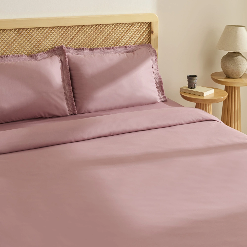 Karaca Home Helios %100 Pamuk Çift Kişilik Nevresim Takımı Gül Kurusu görseli 7