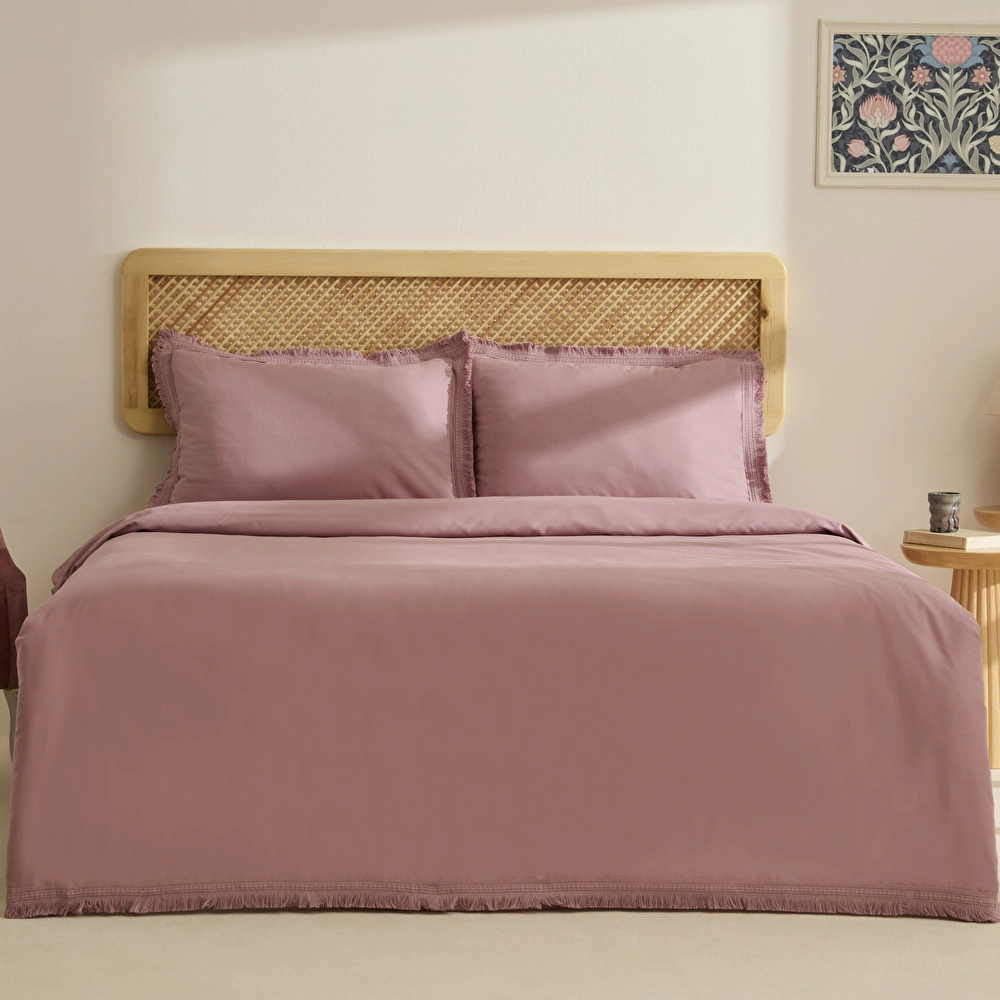 Karaca Home Helios %100 Pamuk Çift Kişilik Nevresim Takımı Gül Kurusu görseli 1