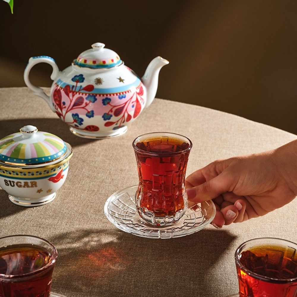 RCR Etna Yüksek Kalite Cam 6'lı Çay Bardak Seti 140 ml görseli 4