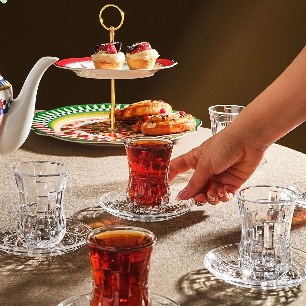 RCR Etna Yüksek Kalite Cam 6'lı Çay Bardak Seti 140 ml görseli 3