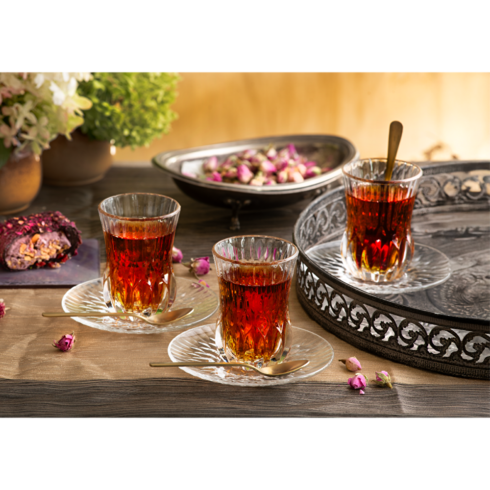 RCR Adagio Yüksek Kalite Cam 6'lı Çay Bardak Seti 140 ml thumbnail 4