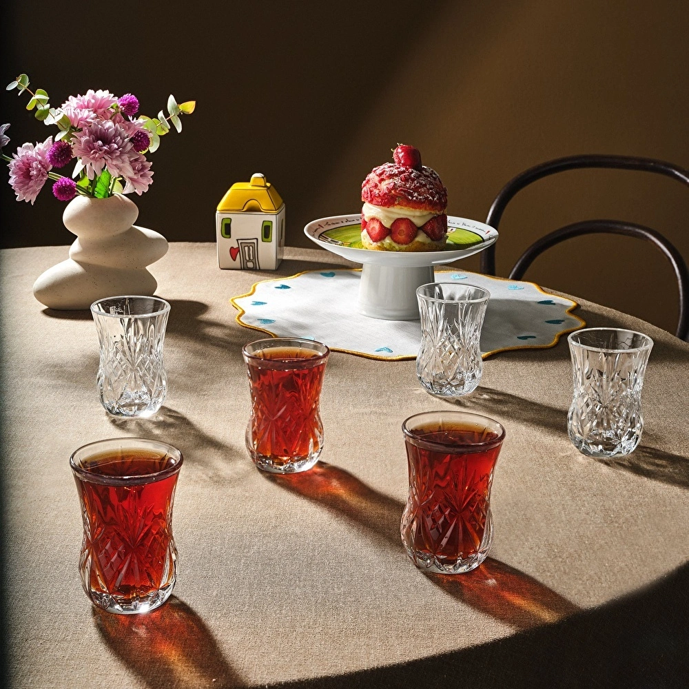 RCR Melodia Yüksek Kalite Cam 6'lı Çay Bardağı 140 ml görseli 1