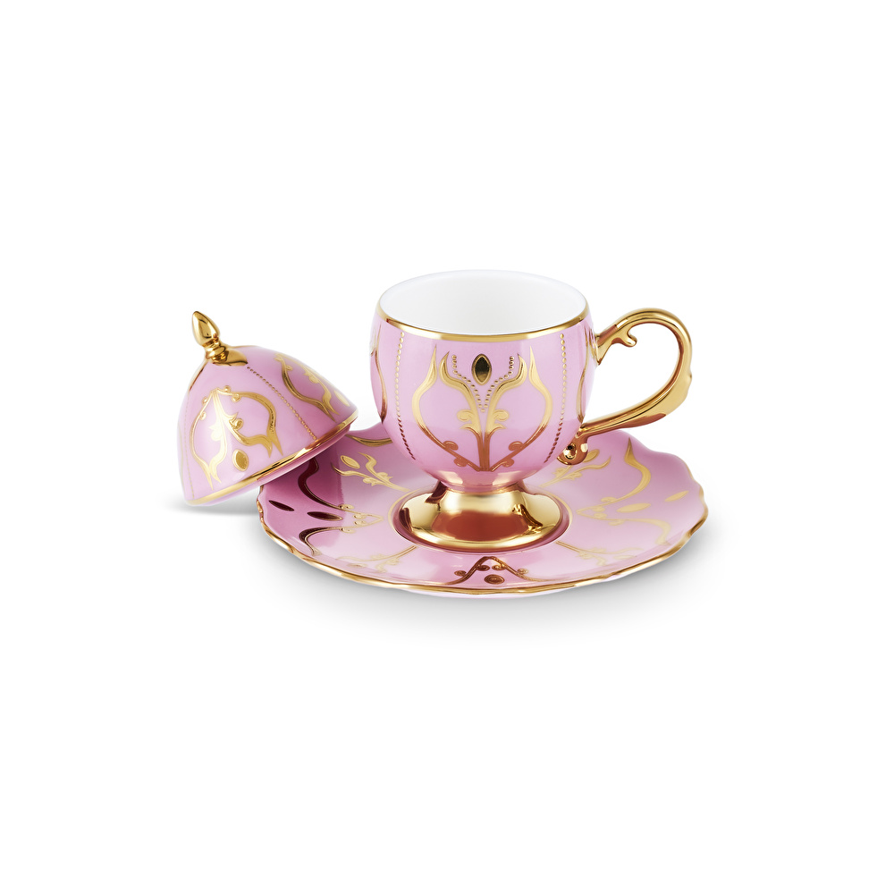 Karaca Faberge Egg 2 Kişilik Kahve Fincanı Pembe 90 ml thumbnail 6