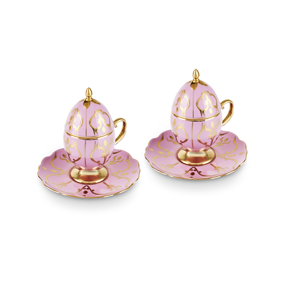 Karaca Faberge Egg 2 Kişilik Kahve Fincanı Pembe 90 ml thumbnail 4
