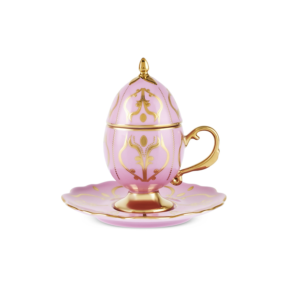 Karaca Faberge Egg 2 Kişilik Kahve Fincanı Pembe 90 ml thumbnail 5