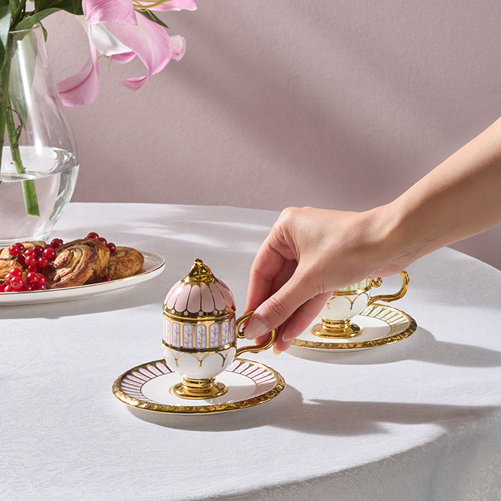 Karaca Faberge Egg Flowers 2 Kişilik Kahve Fincanı 70 ml thumbnail 2