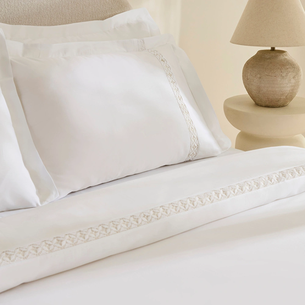Karaca Home Miel %100 Pamuk Saten Çift Kişilik Nevresim Takımı Beyaz görseli 4