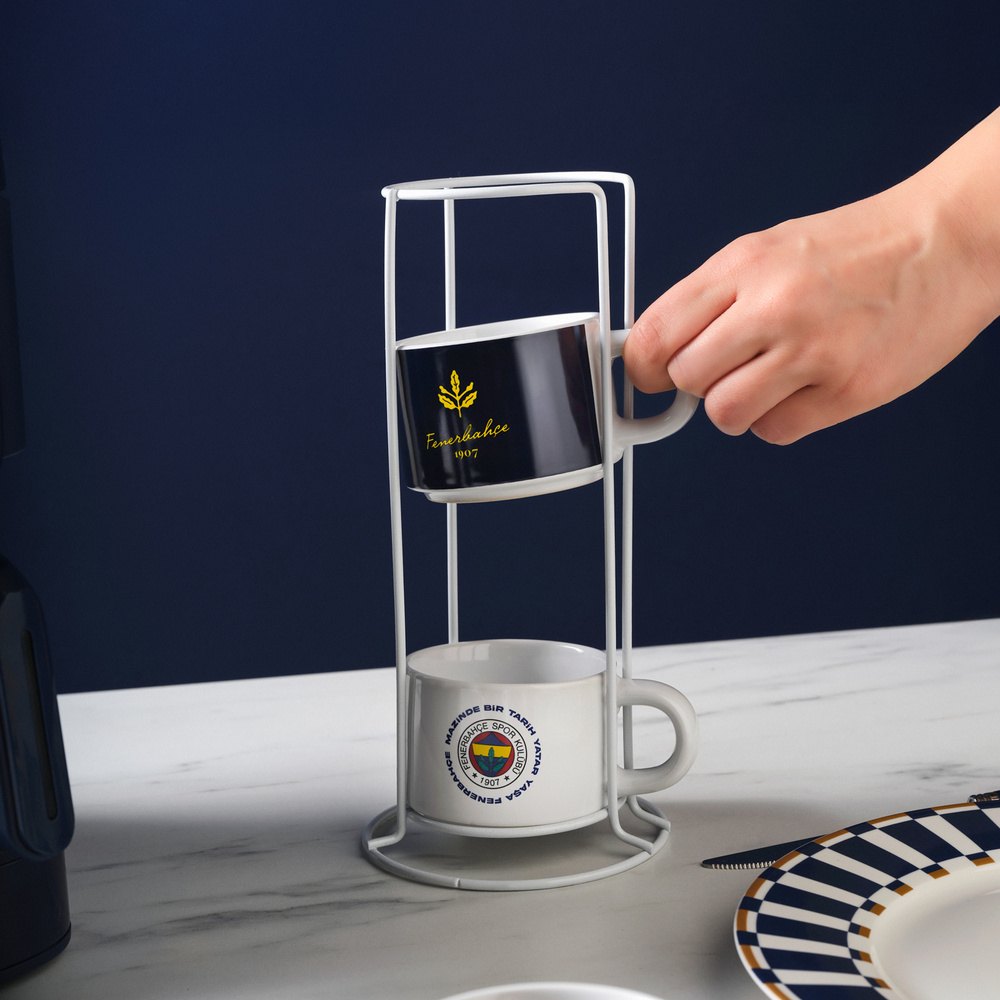 Karaca x Fenerbahçe Lisanslı 4 Kişilik Standlı Çay Fincan Takımı 180 ml görseli 4