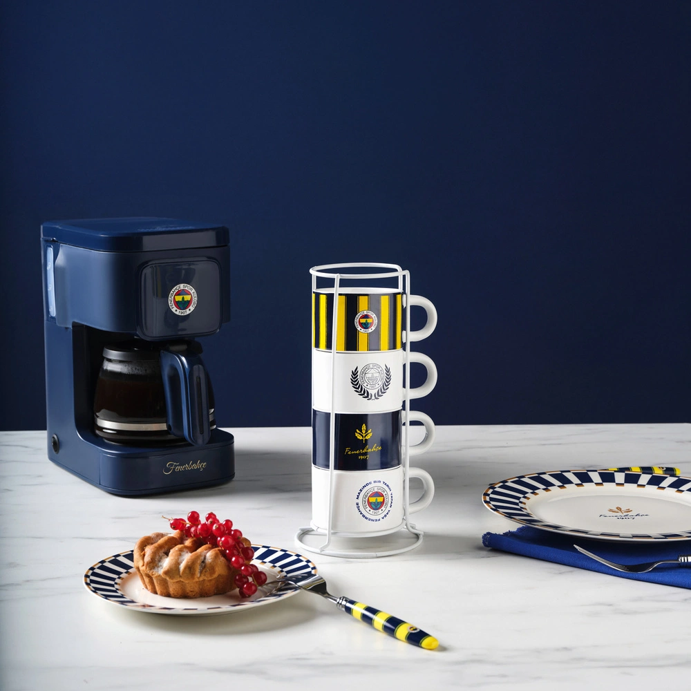 Karaca x Fenerbahçe Lisanslı 4 Kişilik Standlı Çay Fincan Takımı 180 ml görseli 2