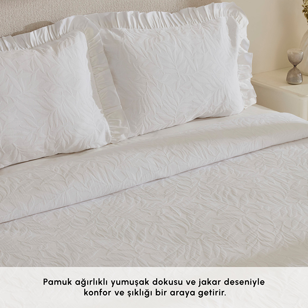 Karaca Home Branley Fırfırlı Tek Kişilik Yatak Örtüsü Takımı Beyaz görseli 5