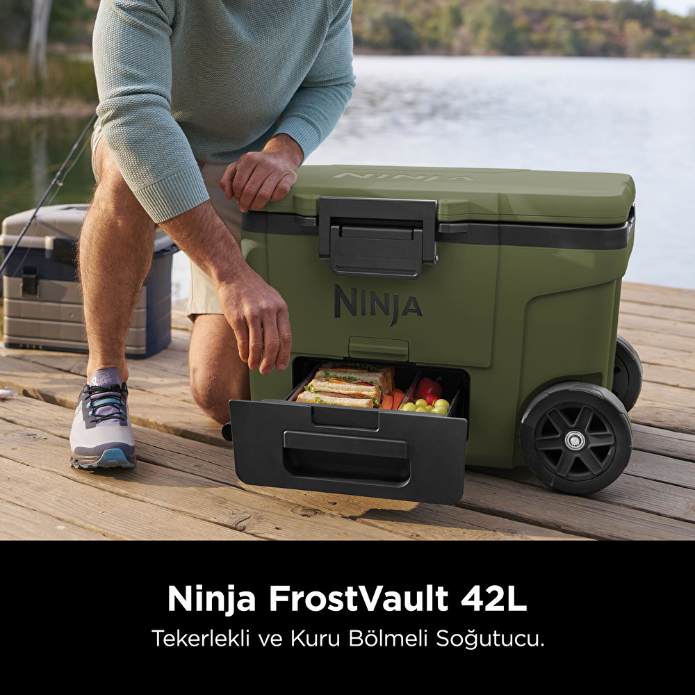 Ninja FrostVault Tekerlekli Cooler 42 Litre Haki görseli 5