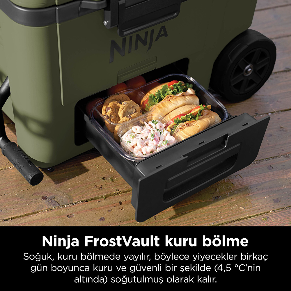 Ninja FrostVault Tekerlekli Cooler 42 Litre Haki görseli 8