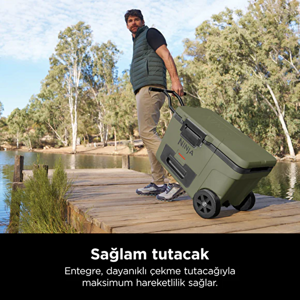 Ninja FrostVault Tekerlekli Cooler 42 Litre Haki görseli 4