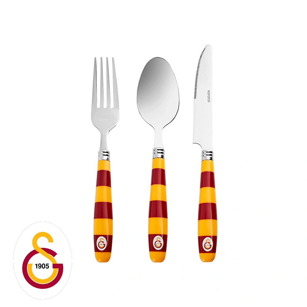 Karaca x Galatasaray Lisanslı 18 Parça 6 Kişilik Çatal Kaşık Bıçak Takımı görseli 1