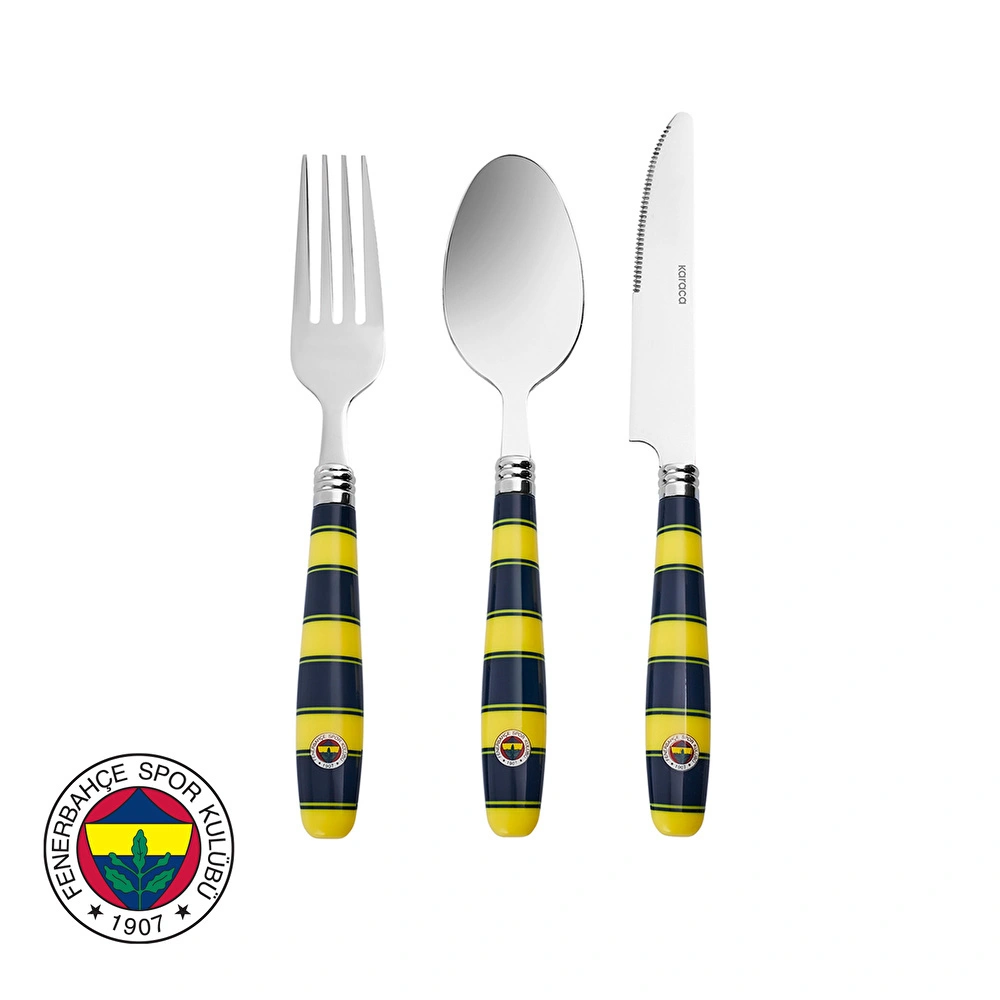Karaca x Fenerbahçe Lisanslı 18 Parça 6 Kişilik Çatal Kaşık Bıçak Takımı görseli 1