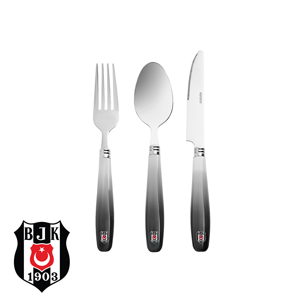 Karaca x Beşiktaş Lisanslı 18 Parça 6 Kişilik Çatal Kaşık Bıçak Takımı görseli 1