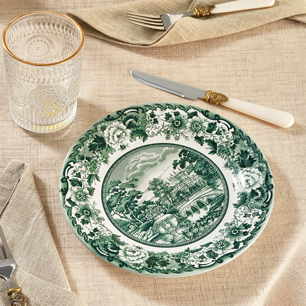 Karaca Old Town 4 Parça Pasta Takımı Yeşil 21 cm görseli 4
