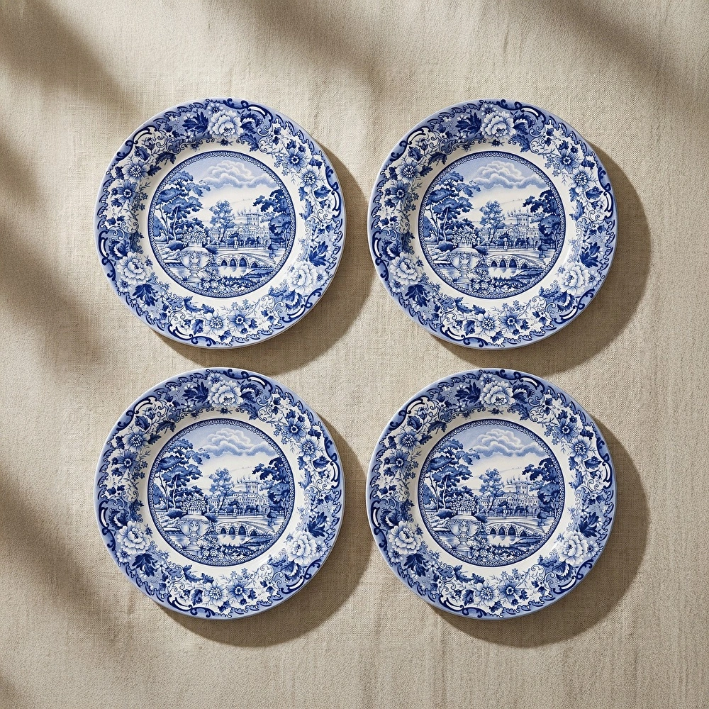 Karaca Old Town 4 Parça Pasta Takımı Mavi 21 cm görseli 1