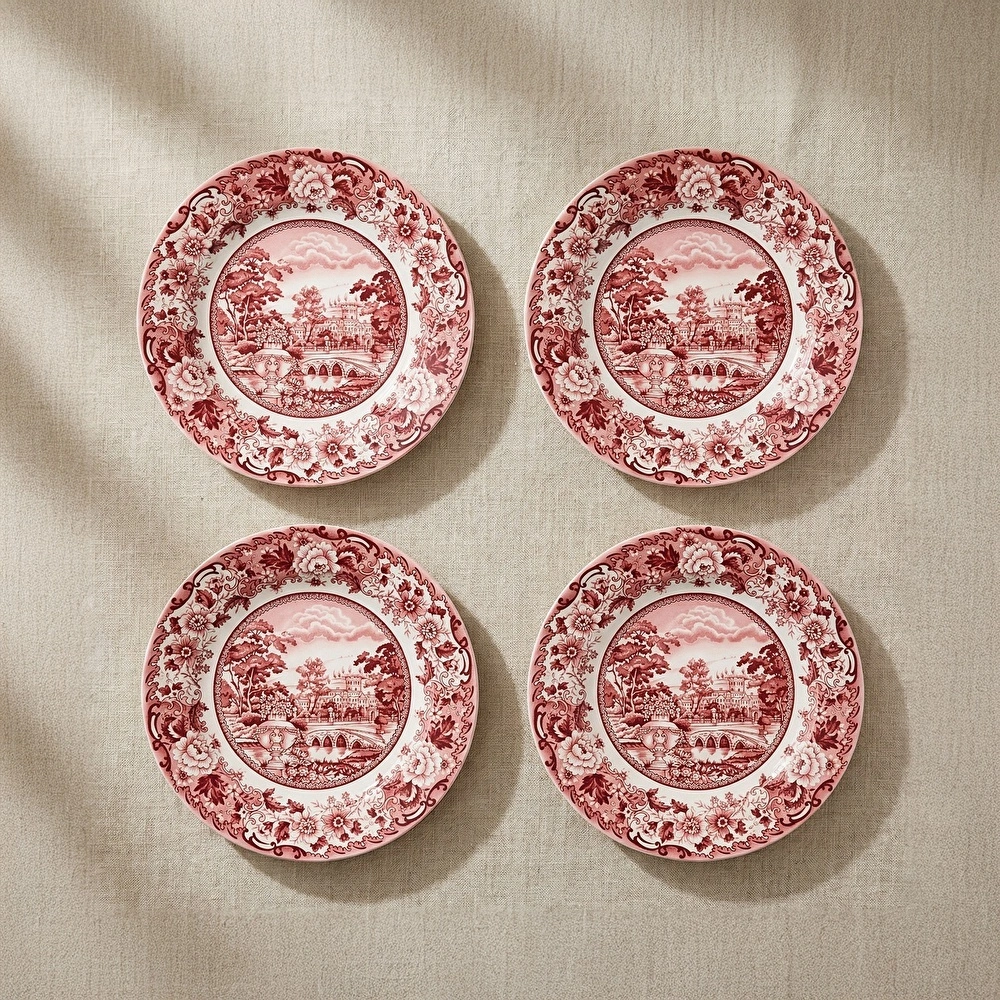 Karaca Old Town 4 Parça Pasta Takımı Pembe 21 cm görseli 1