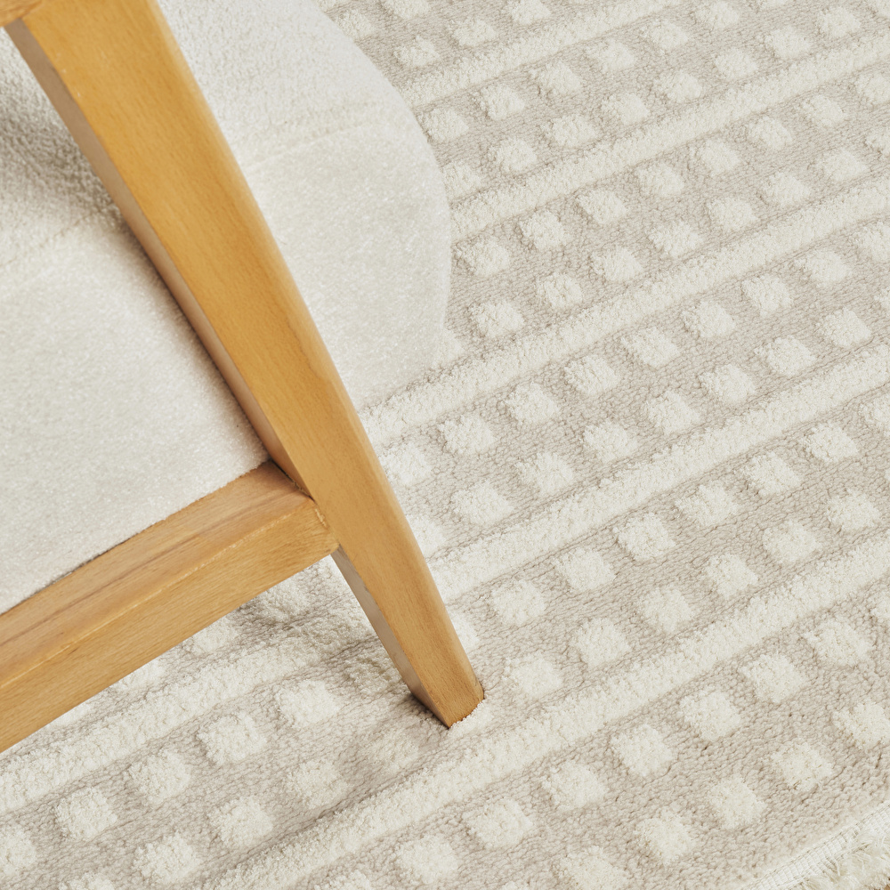Kaşmir Halı 7/24 Plushy Runa Cream 80x150 cm görseli 2