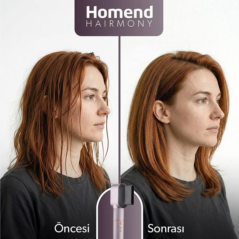 Homend Hairmony 4606h Plus Saç Kurutma ve Şekillendirme Seti Mor görseli 8