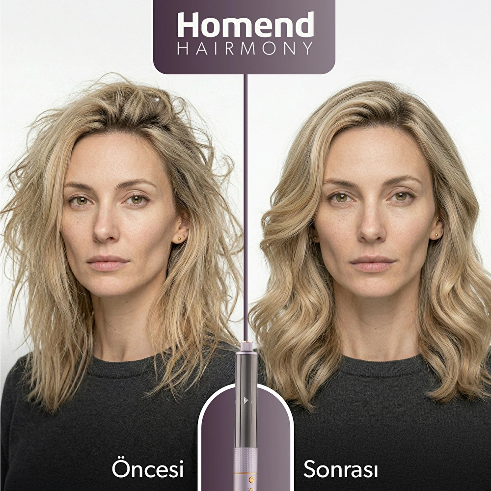 Homend Hairmony 4606h Plus Saç Kurutma ve Şekillendirme Seti Mor görseli 9