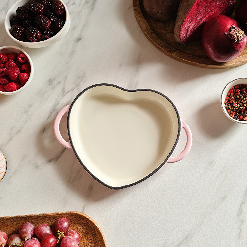 Karaca Love Emayeli Demir Döküm Sahan 16 cm