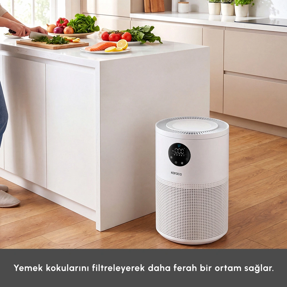 Karaca Oksijen Plus S1 Compact Hava Temizleyici HEPA Filtreli (True HEPA / H13) ve Akıllı Lazer Sensörlü Matte White görseli 12