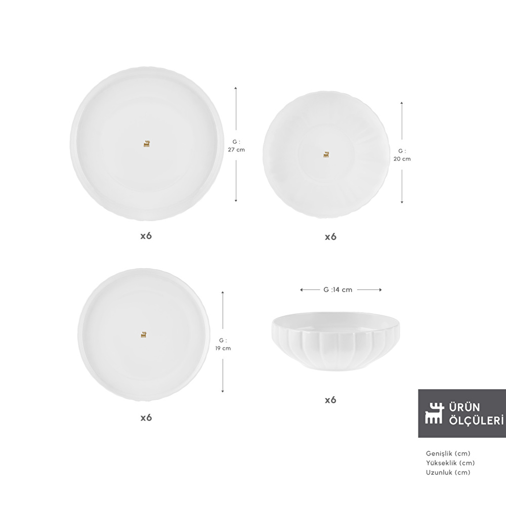 Karaca Stream Bone Pumpkin 24 Parça 6 Kişilik Yemek Takımı thumbnail 2