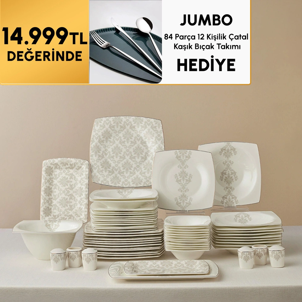 Karaca Fine Pearl Paris 58 Parça 12 Kişilik Yemek Takımı görseli 1