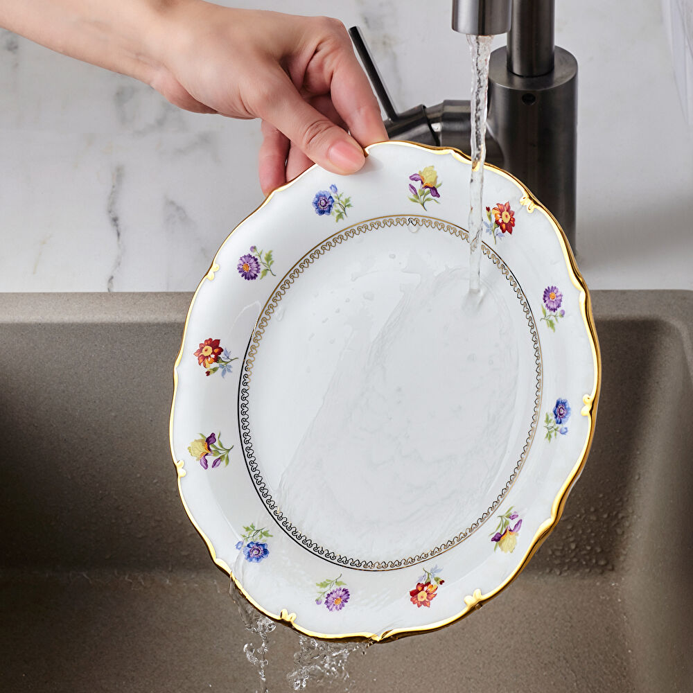 Karaca Royal Bone Diana 32 Parça 6 Kişilik Kahvaltı Takımı Gold thumbnail 8