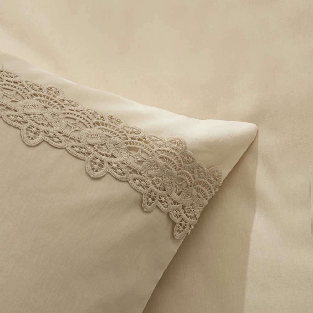 Karaca Home Nuvia Güpürlü Çift Kişilik Nevresin Takımı Bej görseli 9