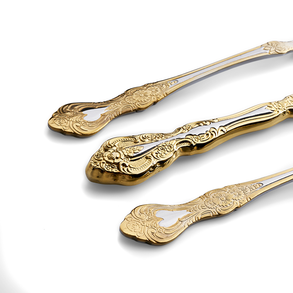 Karaca Juliet 12 Kişilik 84 Parça Çatal Kaşık Bıçak Takımı Gold thumbnail 5