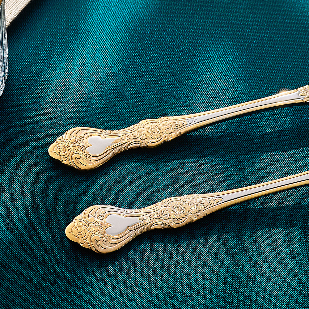 Karaca Juliet 12 Kişilik 84 Parça Çatal Kaşık Bıçak Takımı Gold thumbnail 2