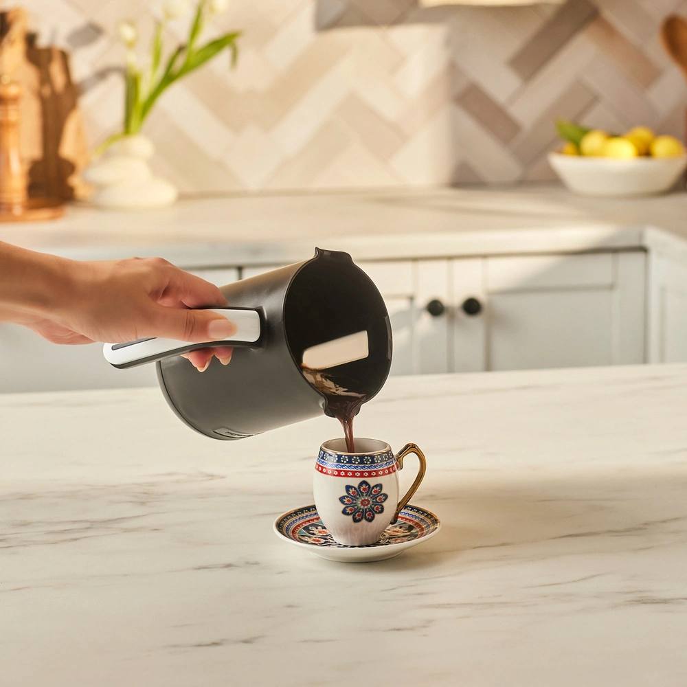 Karaca Hatır Neo-S Sütlü 5 Fincan Kapasiteli Türk Kahve Makinesi Porcelain White görseli 3