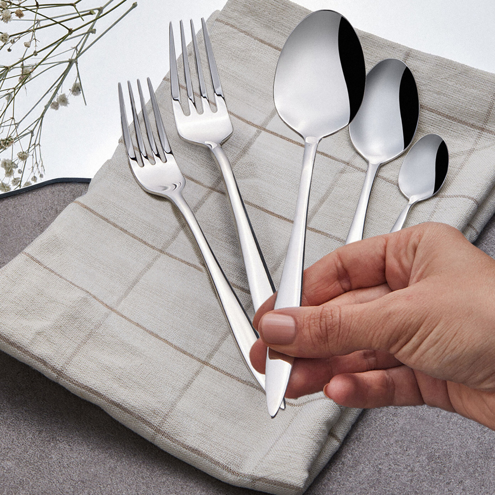 Karaca Elegance Kai 60 Parça 12 Kişilik Çatal Kaşık Seti Platin görseli 2