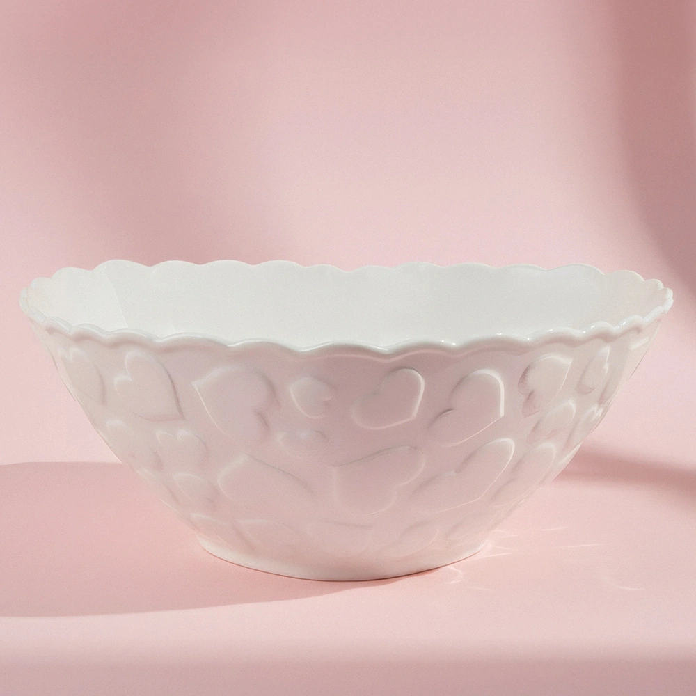 Karaca Pink Love Salata Kasesi Beyaz 23 cm görseli 2