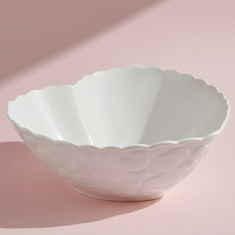 Karaca Pink Love Salata Kasesi Beyaz 23 cm görseli 1