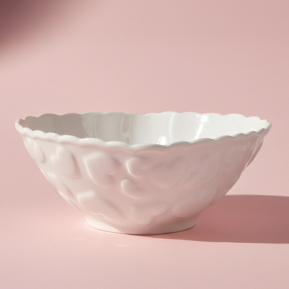 Karaca Pink Love Çerezlik Beyaz 11 cm görseli 1