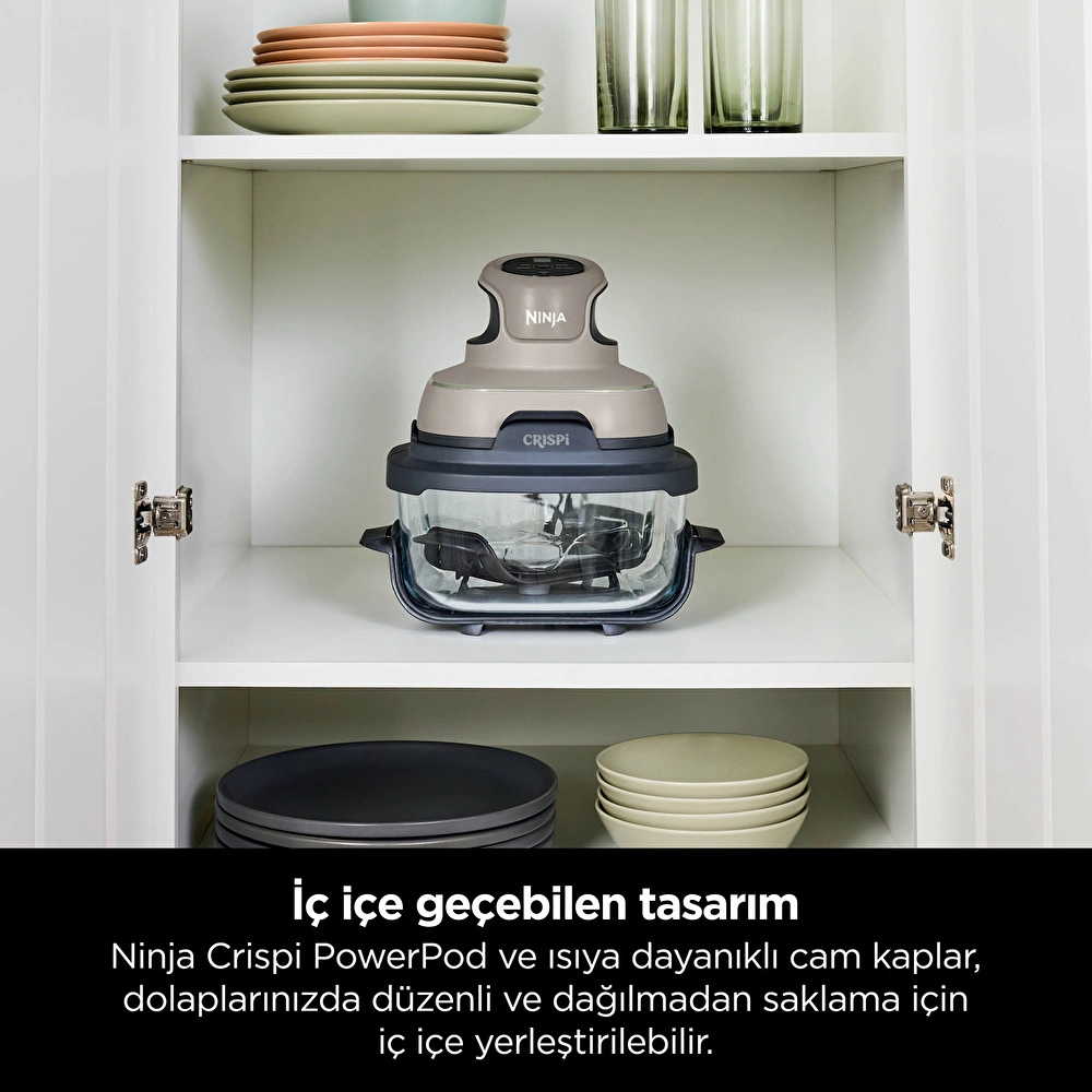 Ninja Crispi 4 in 1 Taşınabilir Cam Hazneli Pişirme Sistemi - Stone görseli 6
