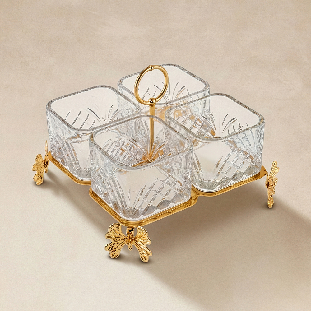 Karaca Home Lümina Dekoratif 4'lü Çerezlik 16x16 cm görseli 1