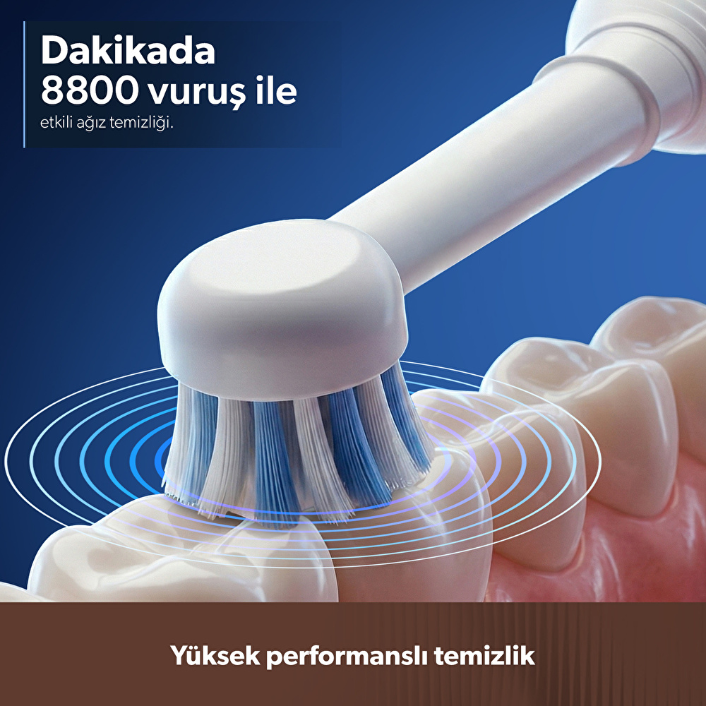Homend Brushboss 4701H 4 Modlu 21 Gün Kullanım Süreli Akıllı Zamanlayıcılı Şarjlı Diş Fırçası Beyaz görseli 3