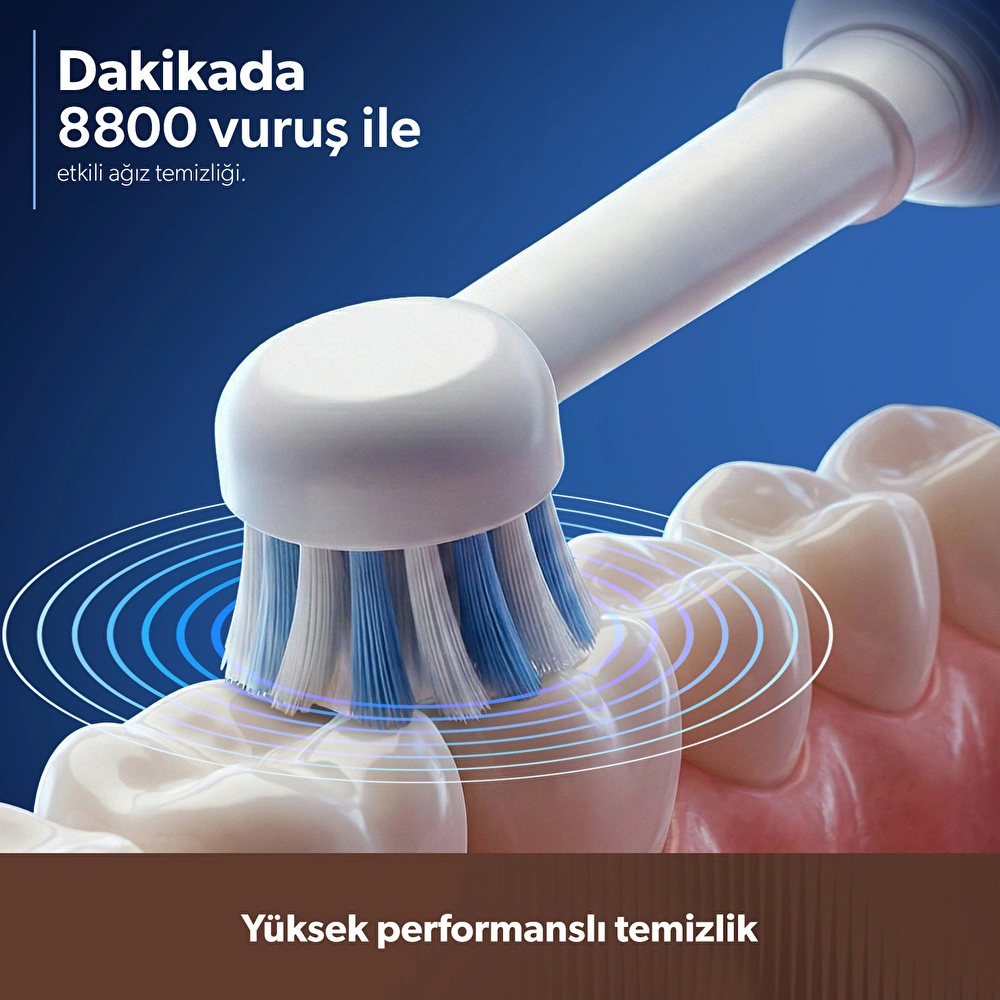 Homend Brushboss 4701H 4 Modlu 21 Gün Kullanım Süreli Akıllı Zamanlayıcılı Şarjlı Diş Fırçası Mavi görseli 3