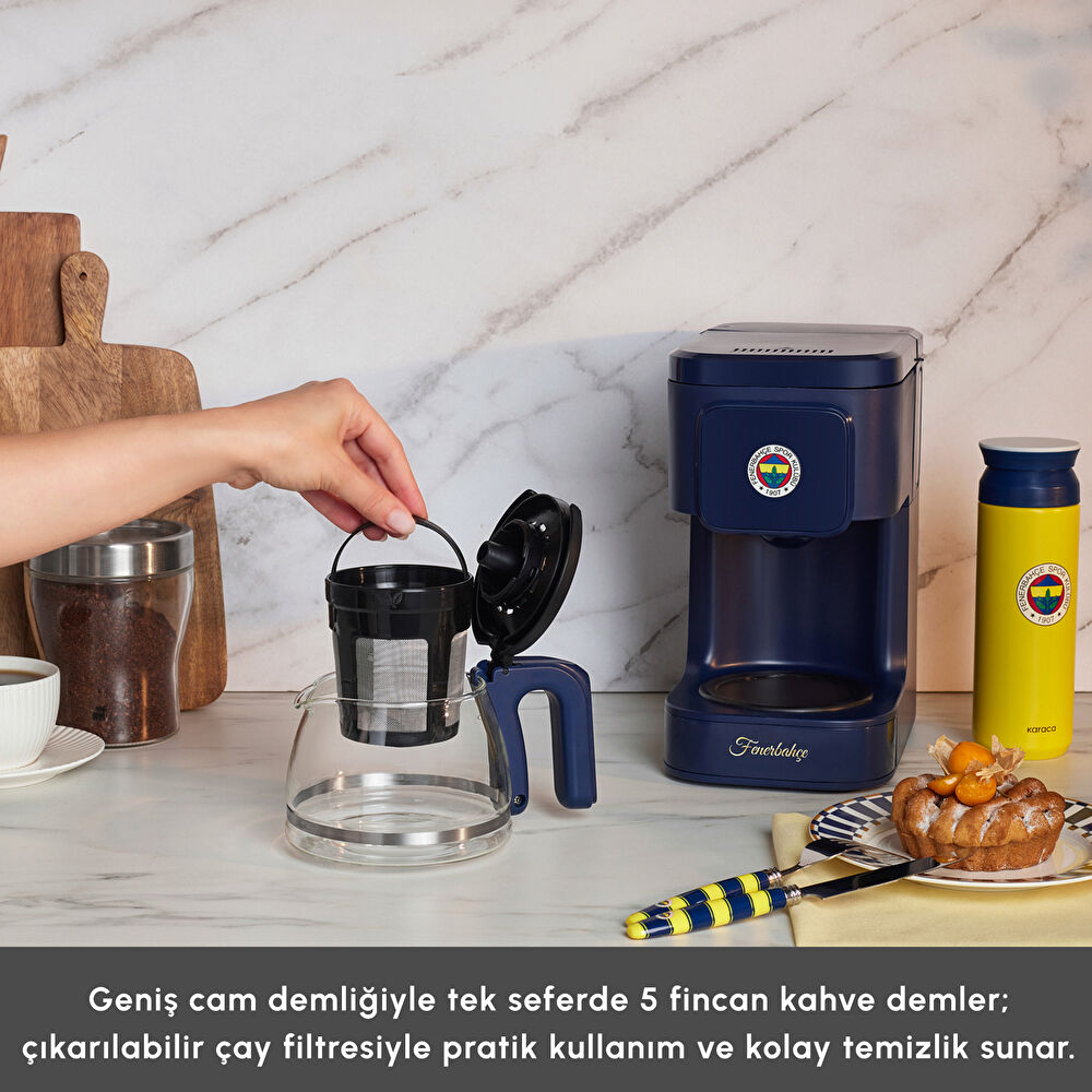 Karaca x Fenerbahçe Just Coffee Aroma 2 in 1 Filtre Kahve ve Çay Demleme Makinesi thumbnail 8