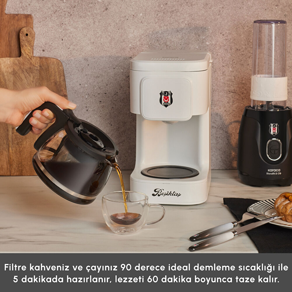 Karaca x Beşiktaş Just Coffee Aroma 2 in 1 Filtre Kahve ve Çay Demleme Makinesi thumbnail 5