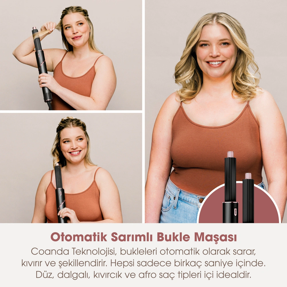 Shark FlexStyle 3-in-1 Saç Kurutma Şekillendirme Sistemi -Black/Rose Gold görseli 2