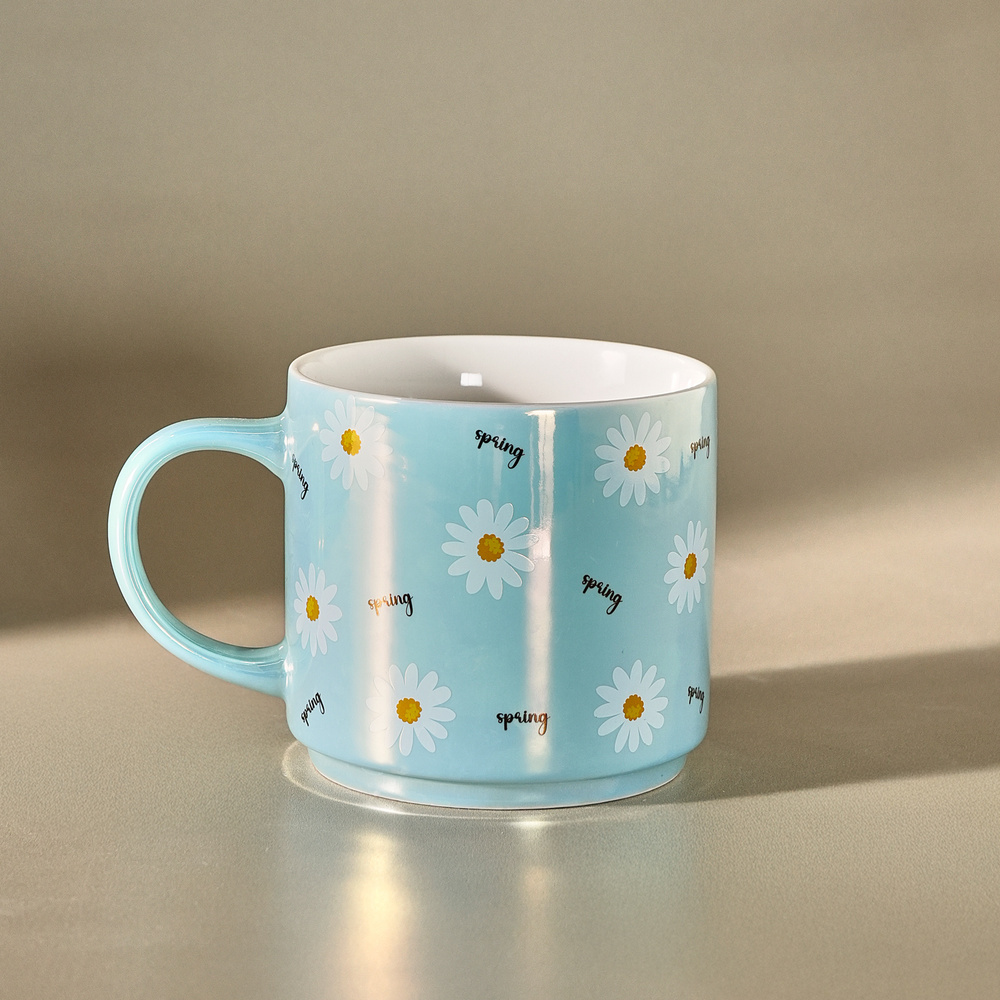 Karaca Daisy Lüsterli Mavi Mug 420 ml görseli 2