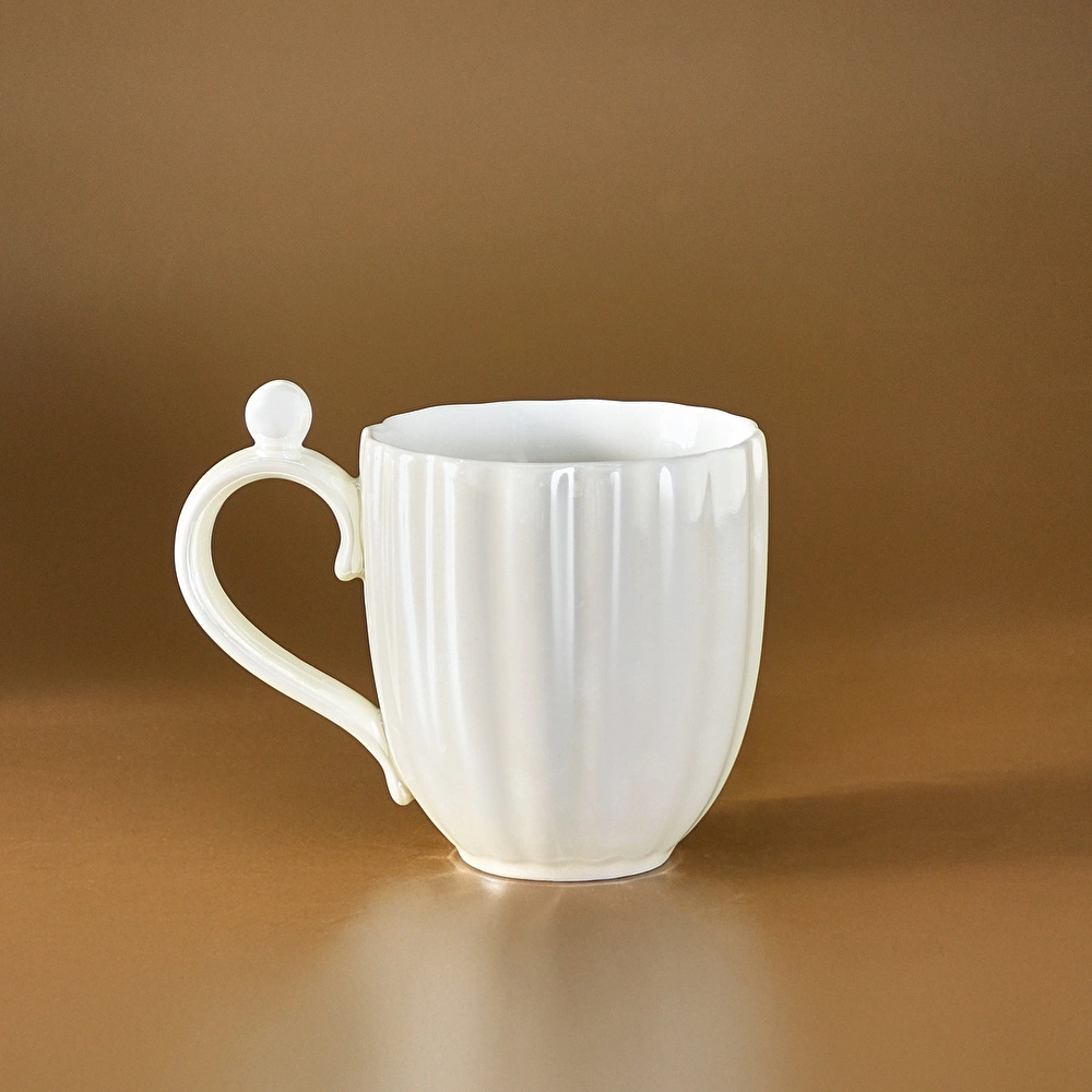 Karaca Shell Lüsterli Beyaz Mug  380 ml görseli 2