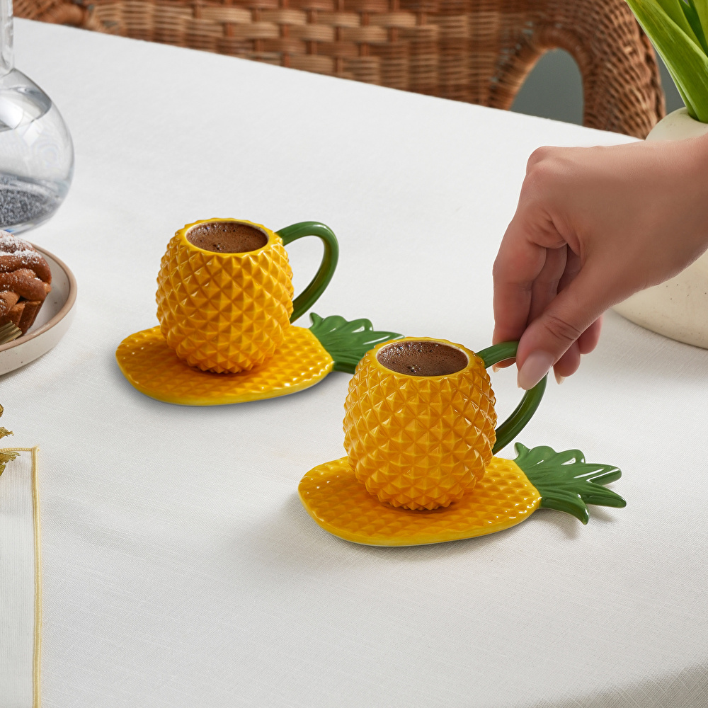 Karaca Pineapple 2 Kişilik Kahve Fincanı 90 ml görseli 6