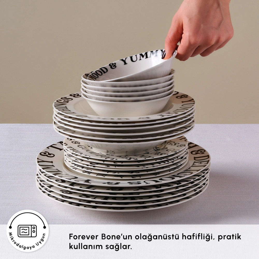 Emsan Forever Bone Mood 24 Parça 6 Kişilik Yemek Takımı görseli 6